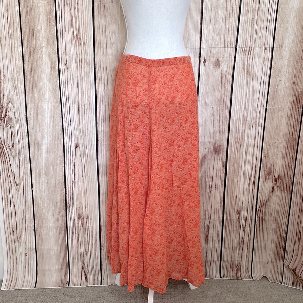 NWT - April Cornell Orange Floral Maxi Skirt